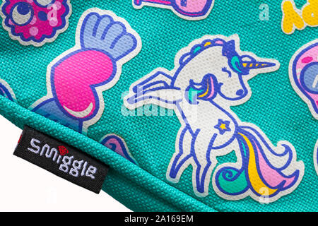 Smiggle Smiggle sur étiquette girl's lunch box bag Banque D'Images