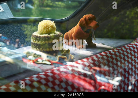 Wobbler et crochet de capot de voiture vintage, Adenauer Mercedes 300 Banque D'Images