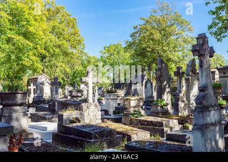 Tombes dans le cimetière du Père Lachaise - Paris, France Banque D'Images
