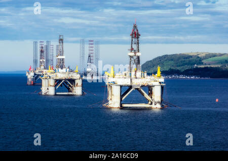 Royaume-uni, Ecosse, Invergordon, plate-forme pétrolière Banque D'Images