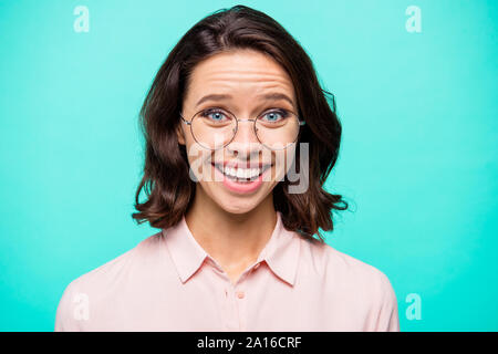 Close-up portrait of cheerful excité positive optimiste fou Banque D'Images