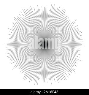 Lignes circulaires aléatoires, starburst élément sunburst. La convergence des rayons radiaux, rayonnant, des rayures. Rayons concentriques, poutres apparentes. D'artifice, une explosion, Sparkle Illustration de Vecteur