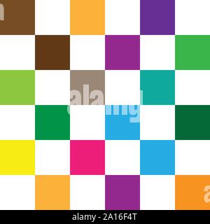 Au hasard des places, sans soudure pour mosaïque pixelisées, pixels, couleurs vives dynamiques colorées contexte / Motif. modèle reproductible blocs. checker et quadrillé gr Illustration de Vecteur