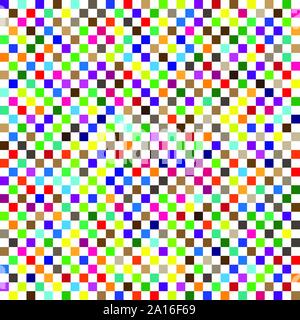 Au hasard des places, sans soudure pour mosaïque pixelisées, pixels, couleurs vives dynamiques colorées contexte / Motif. modèle reproductible blocs. checker et quadrillé gr Illustration de Vecteur