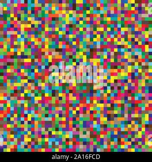 Au hasard des places, sans soudure pour mosaïque pixelisées, pixels, couleurs vives dynamiques colorées contexte / Motif. modèle reproductible blocs. checker et quadrillé gr Illustration de Vecteur