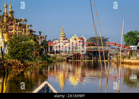 Village de Ywama, lac Inle, l'État de Shan, Myanmar Banque D'Images