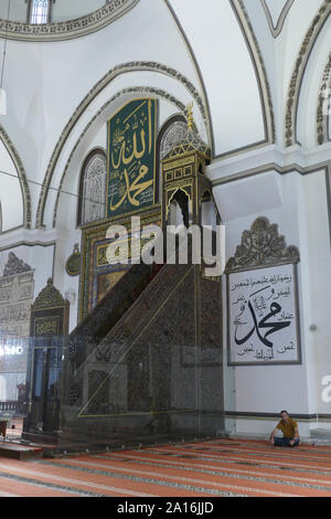 BURSA, TURQUIE - SEP 8, 2019 - Minbar Chaire est dans l'Ulu Cami Bursa, Turquie Banque D'Images