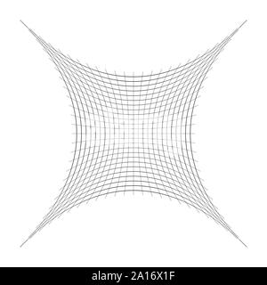 Écrasée, condensé, pincées résumé élément géométrique. concentré, condensé, comprimé forme. faussée, déformée, maille de grille entre minces Illustration de Vecteur