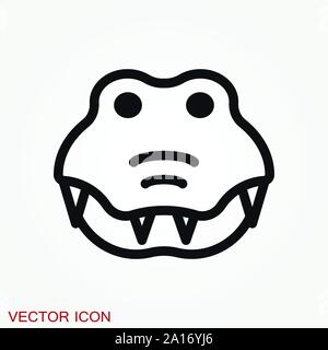 Icône crocodile. motif animal zoo plat. Symbole vectoriel Illustration de Vecteur