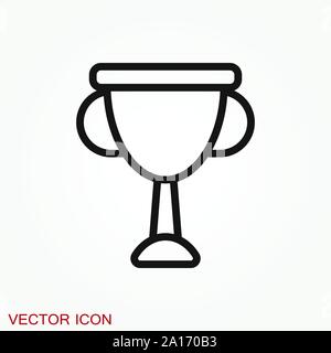 Icône de la coupe trophée. Symbole de silhouette de compétition sportive. Illustration de Vecteur