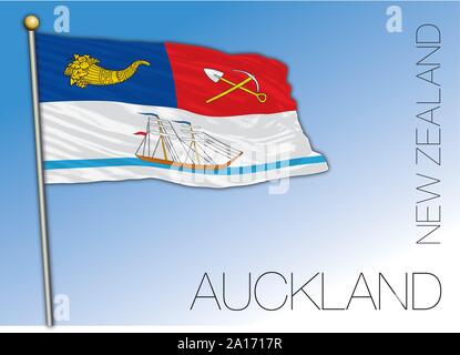 Drapeau d'Auckland, Nouvelle-Zélande, vector illustration Illustration de Vecteur