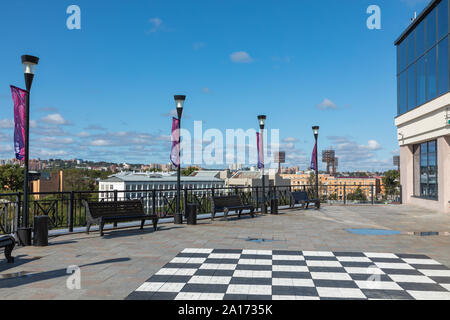 Irkoutsk, RUSSIE - Septembre 08, 2019:130 trimestre Kvartal Irkoutsk (Sloboda) est une zone spécialement créé des bâtiments historiques dans le centre de Irkoutsk, Banque D'Images