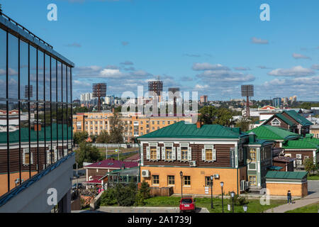 Irkoutsk, RUSSIE - Septembre 08, 2019:130 trimestre Kvartal Irkoutsk (Sloboda) est une zone spécialement créé des bâtiments historiques dans le centre de Irkoutsk, Banque D'Images