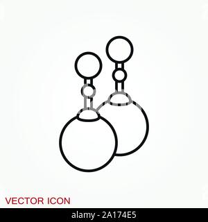 Icône boucles d'oreilles. Illustration vectorielle de l'icône vectorielle des boucles d'oreilles en perles Illustration de Vecteur
