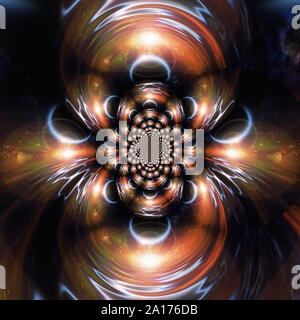 Fractale de l'espace vivant. Sun eclipse planètes au-dessus de l'eau Banque D'Images