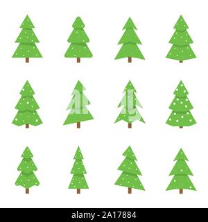 Arbre de Noël icon set Illustration de Vecteur