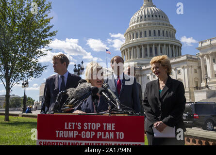 Washington, District de Columbia, Etats-Unis. Sep 24, 2019. WASHINGTON, DC : United States Sénateur Patty Murray (Démocrate de Washington) parle à la conférence de presse sur l'impact de la frontière : mur et réductions du financement sur la colline du Capitole le 24 septembre 2019. Credit : Tasos Katopodis/CNP Crédit : Tasos Katopodis/CNP/ZUMA/Alamy Fil Live News Banque D'Images