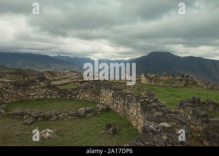Le sommet des ruines forteresse Kuélap, Chachapoyas, Amazonas, Pérou Banque D'Images