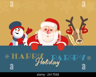 Fête de vacances d'hiver dessinée à la main Illustration de Vecteur