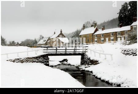 Scène d'hiver dans l'Hutton le hole dans le North York Moors national park. Banque D'Images