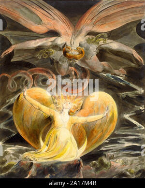 Le Grand Dragon Rouge et la femme vêtue de soleil (1805) de William Blake Banque D'Images