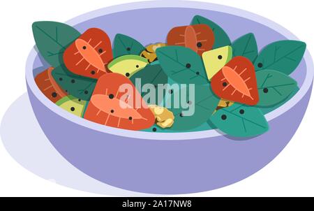 Salade de fruits. Vector illustration. Concept de la saine alimentation Illustration de Vecteur
