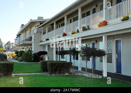 Mer et sable plage Cowell ci-dessus Inn dans la ville de Santa Cruz, sur la baie de Monterey, Californie Banque D'Images