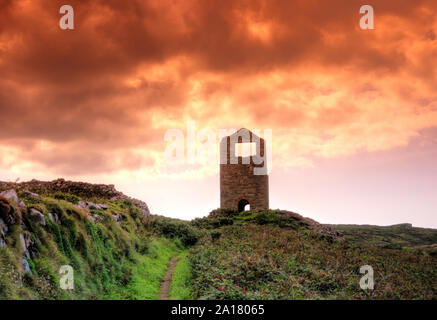 L'exploitation minière de l'étain, papulo-Engine House, Botallack Cornwall, UK Banque D'Images