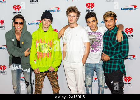 21 septembre 2019, Las Vegas, Nevada, États-Unis : CHANCE PEREZ, Conor Brady, MICHAEL TUTTON, a appelé l'RAMOS et SERGIO CALDERON de dans la vraie vie arrive à l'iHeartRadio Music Festival à T-Mobile Arena de Las Vegas, Nevada (crédit Image : © Daniel DeSlover/Zuma sur le fil) Banque D'Images