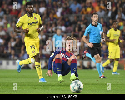 Barcelone, Espagne. Sep 24, 2019. Antoine Griezmann, du FC Barcelone lors du match FC Barcelone v Villarreal CF, de la saison 2019/2020, LaLiga, date 6. Camp Nou. Barcelone, Espagne, 24 SEP 2019. Credit : PRESSINPHOTO/Alamy Live News Banque D'Images