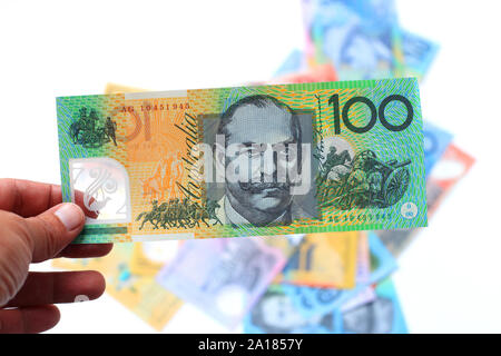 Cent dollars, dollars australiens, 100 $ Banque D'Images