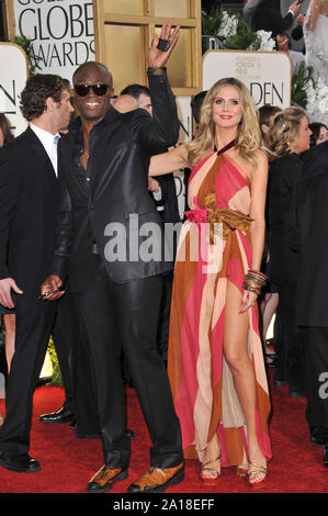 LOS ANGELES, CA. 16 janvier 2011 : Heidi Klum & Seal à la 68e assemblée annuelle Golden Globe Awards au Beverly Hilton Hotel. © 2011 Paul Smith / Featureflash Banque D'Images