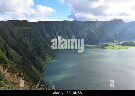 Environnement volcanique de Sete Cidades, l'île de São Miguel, Açores, Portugal Banque D'Images