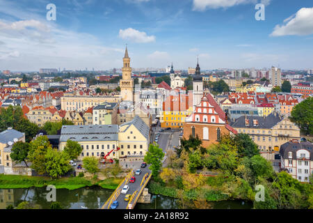 Opole, Pologne. Vue aérienne de la Vieille Ville Banque D'Images