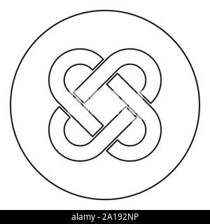 Noeud celtique dans l'icône Contour rond cercle couleur noir style télévision illustration vectorielle simple image Illustration de Vecteur