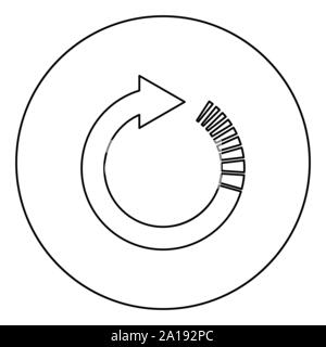 Flèche de cercle avec effet queue flèches circulaires Refresh concept mise à jour de l'icône Contour rond cercle couleur noir illustration vectorielle simple style plat Illustration de Vecteur