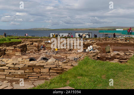 Ness de fouilles archéologiques Shetlands, Îles Orkney Banque D'Images