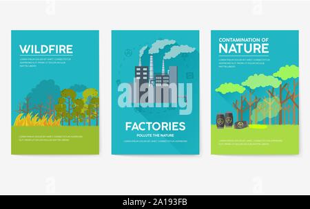 Cartes d'information de l'écologie. Modèle écologique d'flyear, magazines, affiches, bannières, couverture de livre. Eco concept infographique arrière-plan. Illustrations Mise en page pages modernes avec typographie Illustration de Vecteur