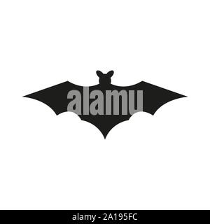 Bat silhouettes sur fond blanc Illustration de Vecteur