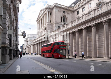 Ville de London, Royaume-Uni 6 Juillet 2019 : Banque d'Angleterre, Threadneedle Street Banque D'Images
