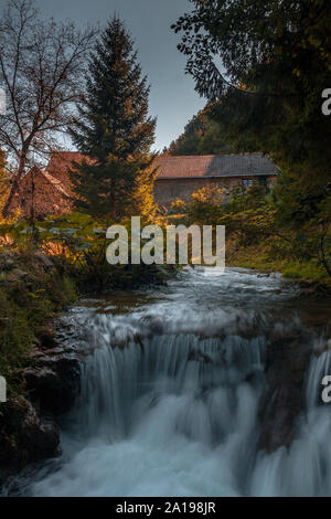 Près de Rastoke Parc national de Plitvice en Croatie Europe Banque D'Images