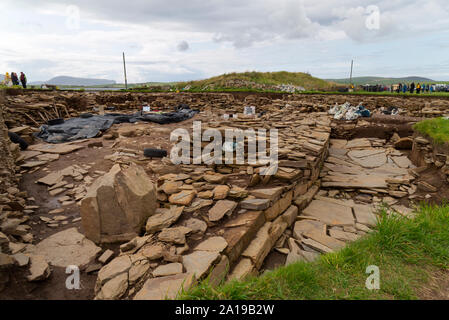 Ness de fouilles archéologiques Shetlands, Îles Orkney Banque D'Images