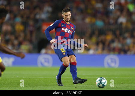 Clement Lenglet (Barcelone), le 24 septembre 2019 - Football : "La Liga espagnole Santander' match entre le FC Barcelone 2-1 Villarreal CF au Camp Nou à Barcelone, Espagne. (Photo de Mutsu Kawamori/AFLO) Banque D'Images