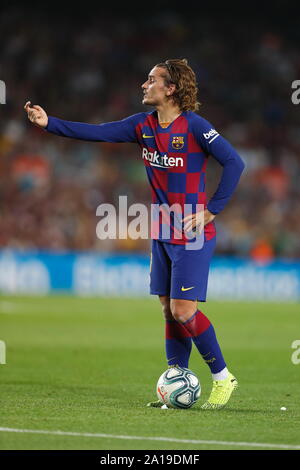 Antoine Griezmann (Barcelone), le 24 septembre 2019 - Football : "La Liga espagnole Santander' match entre le FC Barcelone 2-1 Villarreal CF au Camp Nou à Barcelone, Espagne. (Photo de Mutsu Kawamori/AFLO) Banque D'Images