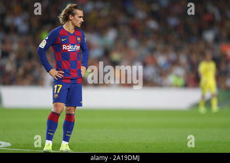 Antoine Griezmann (Barcelone), le 24 septembre 2019 - Football : "La Liga espagnole Santander' match entre le FC Barcelone 2-1 Villarreal CF au Camp Nou à Barcelone, Espagne. (Photo de Mutsu Kawamori/AFLO) Banque D'Images