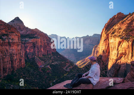 À l'oublier dans le canyon Zion National Park Banque D'Images