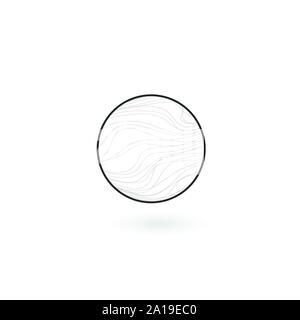 Résumé linéaire des lignes ondulées identité géométrique Logo Design Template . Stock Vector illustration isolé sur fond blanc Illustration de Vecteur