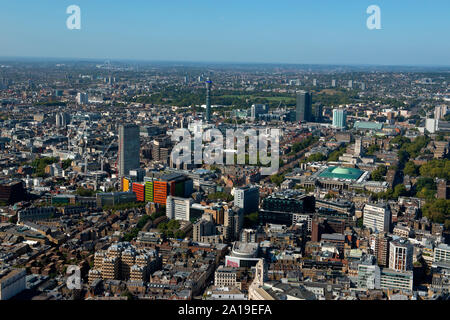 À l'échelle de Soho et du quartier West End avec le British Museum et le point central à Charing Cross. Banque D'Images