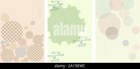 Avec background vector pattern japonais. Modèle géométrique avec éléments japonais. Illustration de Vecteur