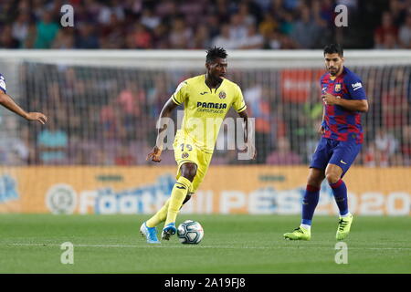 Barcelone, Espagne. Sep 24, 2019. Andre-Frank Zambo Anguissa (Villarreal) Football/soccer : "La Liga espagnole Santander' match entre le FC Barcelone 2-1 Villarreal CF au Camp Nou à Barcelone, Espagne . Credit : Mutsu Kawamori/AFLO/Alamy Live News Banque D'Images